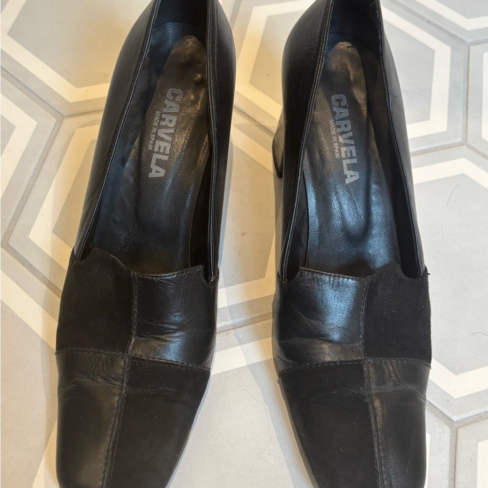 Carvella Black Leather Smart Shoes
